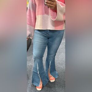 Women's Blue Distressed Jeans